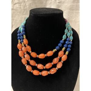 Costume Jewelry Lot of 3 Necklaces Colorful Rainbow